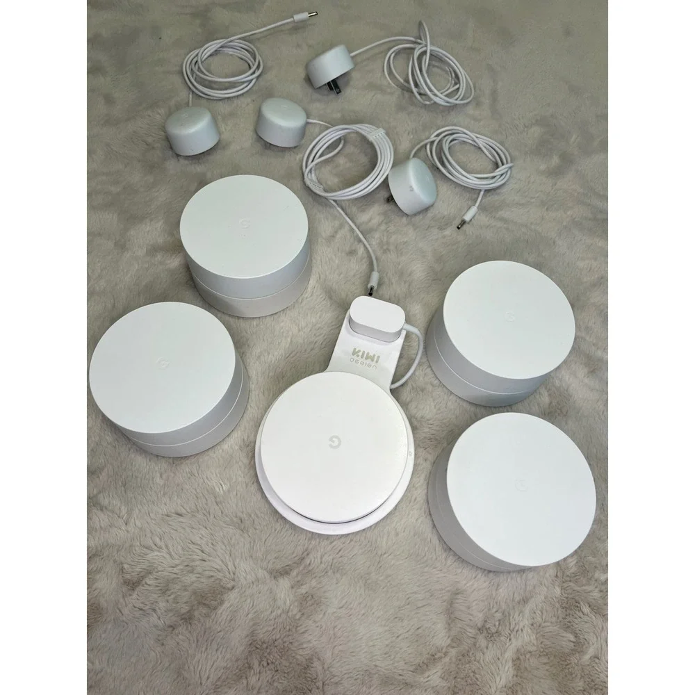 Google WiFi AC-1304 Mesh System 5-Pack with Wall Mount White